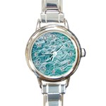 Nature Ocean Waves Round Italian Charm Watch Front