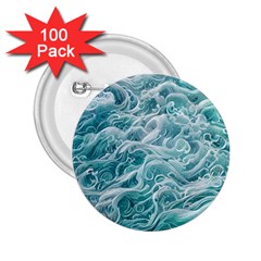 Nature Ocean Waves 2 25  Buttons (100 Pack)  by GardenOfOphir