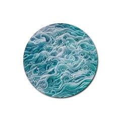 Nature Ocean Waves Rubber Coaster (round) by GardenOfOphir