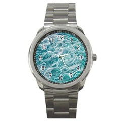 Nature Ocean Waves Sport Metal Watch by GardenOfOphir