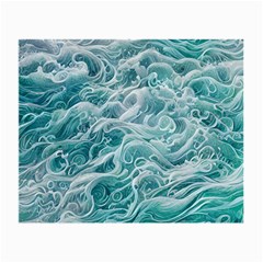 Nature Ocean Waves Small Glasses Cloth (2 Sides) by GardenOfOphir