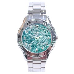 Nature Ocean Waves Stainless Steel Analogue Watch by GardenOfOphir