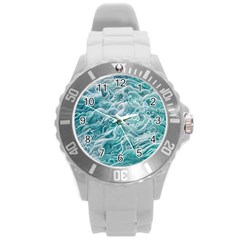 Nature Ocean Waves Round Plastic Sport Watch (l) by GardenOfOphir