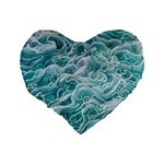 Nature Ocean Waves Standard 16  Premium Heart Shape Cushions Back