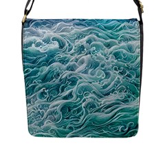 Nature Ocean Waves Flap Closure Messenger Bag (l) by GardenOfOphir