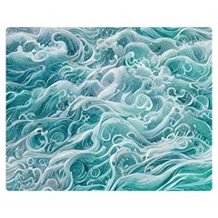 Nature Ocean Waves Premium Plush Fleece Blanket (medium) by GardenOfOphir