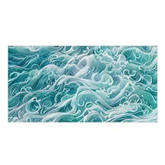 Nature Ocean Waves Satin Shawl 45  X 80  by GardenOfOphir