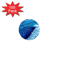 Simple Blue Ocean Wave 1  Mini Magnets (100 Pack)  by GardenOfOphir