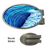 Simple Blue Ocean Wave Money Clips (Oval)  Front