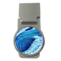 Simple Blue Ocean Wave Money Clips (round)  by GardenOfOphir