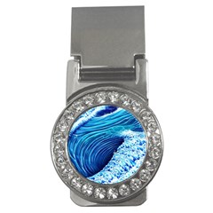 Simple Blue Ocean Wave Money Clips (cz)  by GardenOfOphir