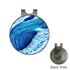 Simple Blue Ocean Wave Hat Clips With Golf Markers by GardenOfOphir