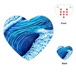 Simple Blue Ocean Wave Playing Cards Single Design (Heart) Front