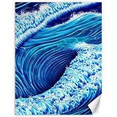 Simple Blue Ocean Wave Canvas 12  X 16  by GardenOfOphir