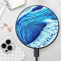 Simple Blue Ocean Wave Wireless Fast Charger(black)