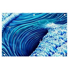 Simple Blue Ocean Wave Banner And Sign 6  X 4  by GardenOfOphir