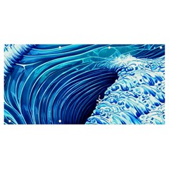 Simple Blue Ocean Wave Banner And Sign 8  X 4  by GardenOfOphir