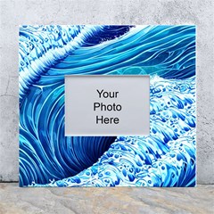 Simple Blue Ocean Wave White Wall Photo Frame 5  X 7 