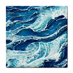 Summer Ocean Waves Tile Coaster