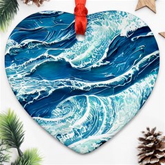 Summer Ocean Waves Ornament (Heart)