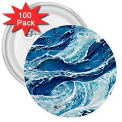 Summer Ocean Waves 3  Buttons (100 pack) 