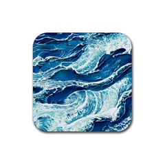 Summer Ocean Waves Rubber Coaster (Square)