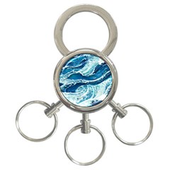 Summer Ocean Waves 3-Ring Key Chain