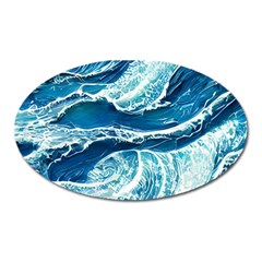 Summer Ocean Waves Oval Magnet