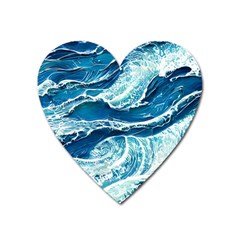 Summer Ocean Waves Heart Magnet