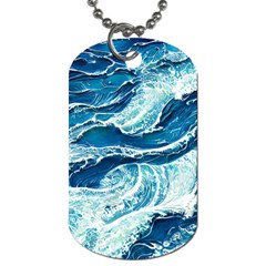 Summer Ocean Waves Dog Tag (one Side) by GardenOfOphir