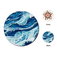 Summer Ocean Waves Playing Cards Single Design (Round)