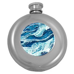 Summer Ocean Waves Round Hip Flask (5 oz)