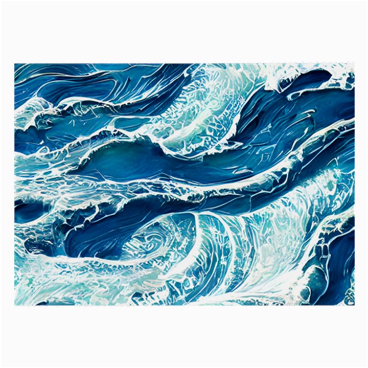 Summer Ocean Waves Large Glasses Cloth