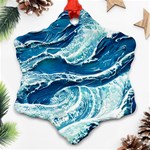 Summer Ocean Waves Ornament (Snowflake) Front