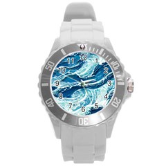 Summer Ocean Waves Round Plastic Sport Watch (L)