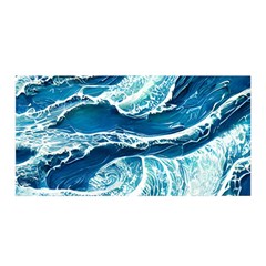 Summer Ocean Waves Satin Wrap 35  x 70 