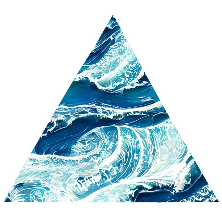 Summer Ocean Waves Wooden Puzzle Triangle