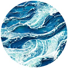 Summer Ocean Waves Wooden Puzzle Round by GardenOfOphir