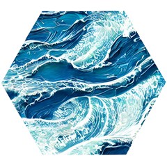 Summer Ocean Waves Wooden Puzzle Hexagon by GardenOfOphir