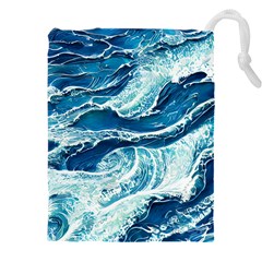 Summer Ocean Waves Drawstring Pouch (4XL)