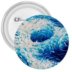 Abstract Blue Ocean Wave Ii 3  Buttons by GardenOfOphir