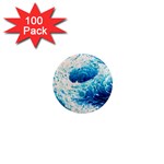 Abstract Blue Ocean Wave Ii 1  Mini Magnets (100 pack)  Front