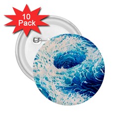 Abstract Blue Ocean Wave Ii 2 25  Buttons (10 Pack)  by GardenOfOphir