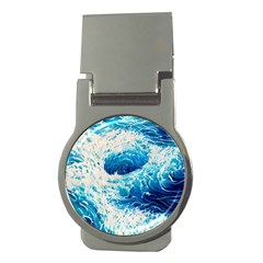 Abstract Blue Ocean Wave Ii Money Clips (round)  by GardenOfOphir