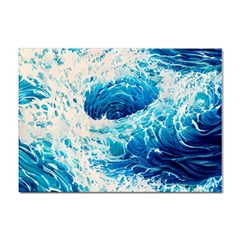 Abstract Blue Ocean Wave Ii Sticker A4 (10 Pack) by GardenOfOphir