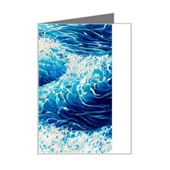 Abstract Blue Ocean Wave Ii Mini Greeting Card by GardenOfOphir