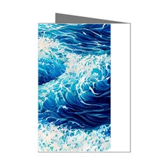 Abstract Blue Ocean Wave Ii Mini Greeting Cards (pkg Of 8) by GardenOfOphir