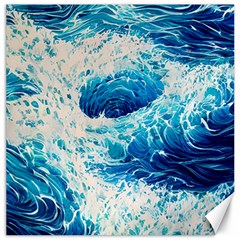 Abstract Blue Ocean Wave Ii Canvas 12  X 12  by GardenOfOphir