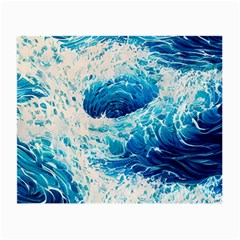 Abstract Blue Ocean Wave Ii Small Glasses Cloth (2 Sides) by GardenOfOphir