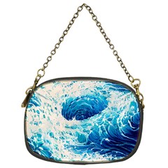 Abstract Blue Ocean Wave Ii Chain Purse (one Side) by GardenOfOphir